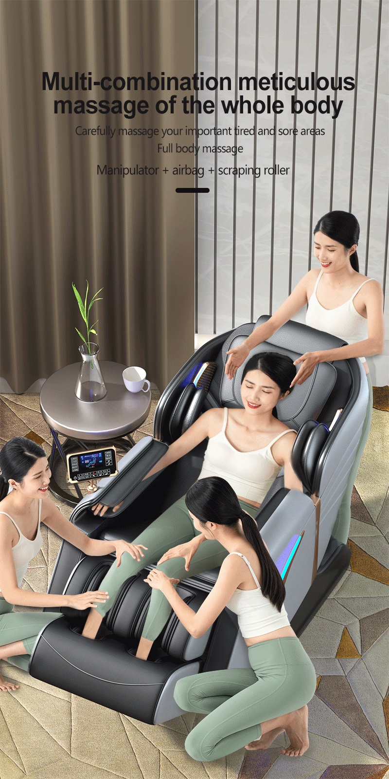 Nouveau manipulateur électrique 2D SL piste zéro gravité masseur complet du corps chaise Airbag pression pétrissage chaleur relaxant masseur chaise