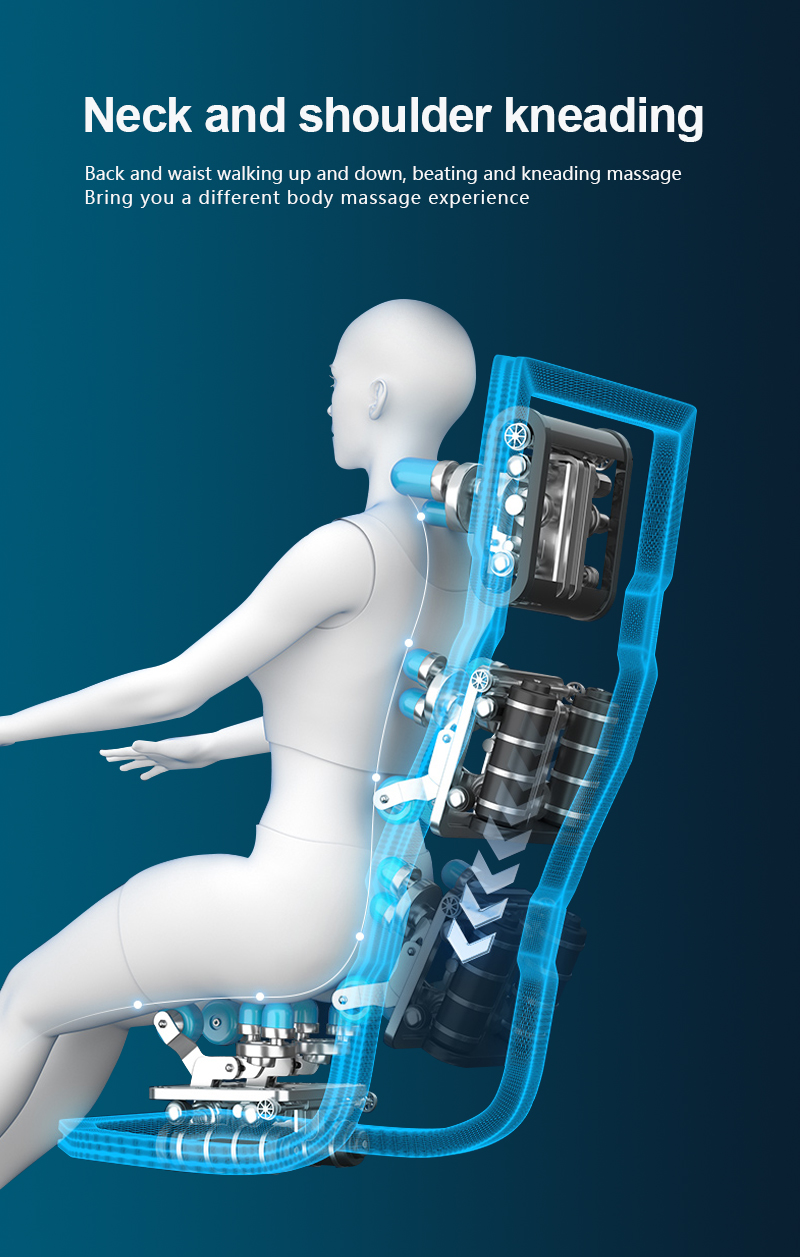 3D Whole Body Al Commande Vocale Pied Double 6D Chaise de Massage 