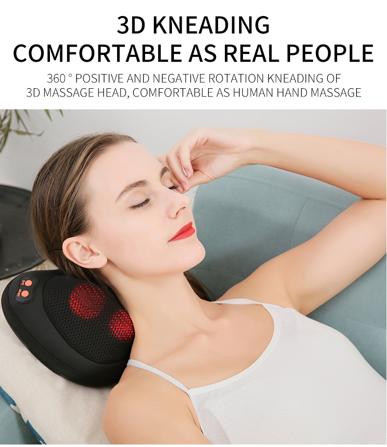 Amazon voiture maison épaule taille cervicale oreiller électrique contrôle automatique du temps pétrir Shiatu oreiller de Massage avec chauffage infrarouge